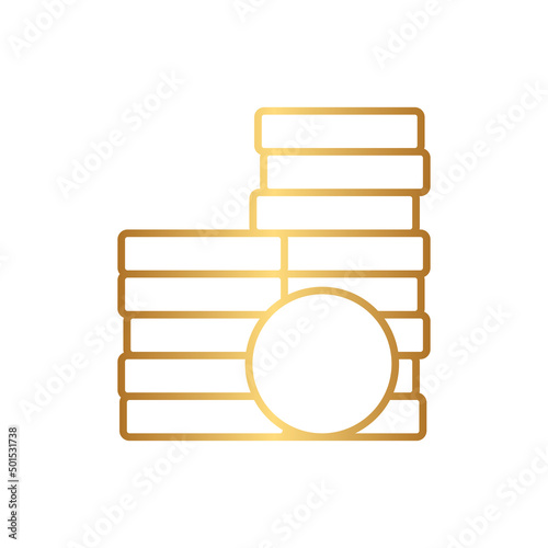Coin stack icon with gold gradient