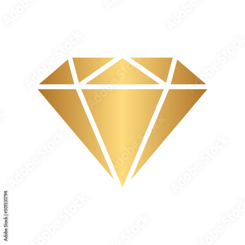 Diamond jewel icon with gold gradient