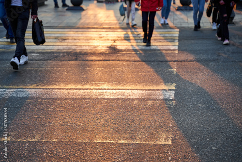 people crossing the street