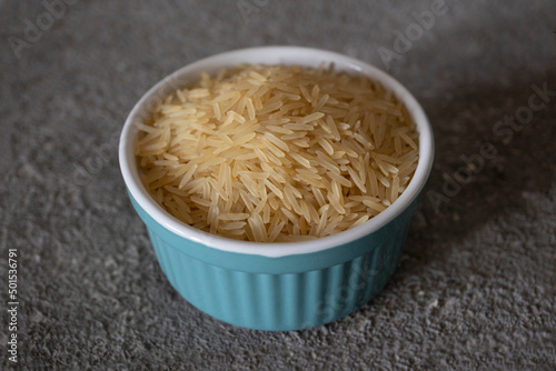 White basmati rice uncooked, healthy food