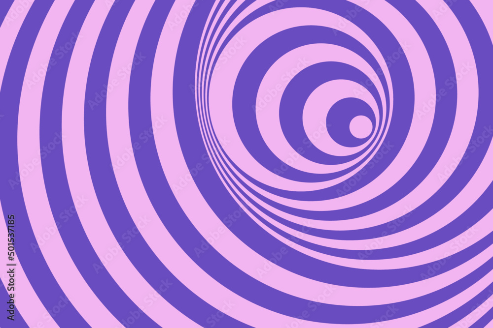 Violet bicolor radial hypnotic spirals decorative background in abstract style