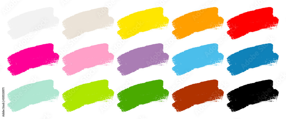 Set Breite Bunte Farbstriche Set Breite Bunte Farbstriche