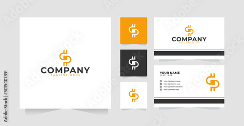 Letter R Coin logo design and business card