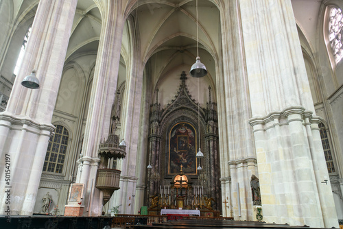 Interior of the Minorite Church Minoritenkirche in Vienna, Austria. January 2022 