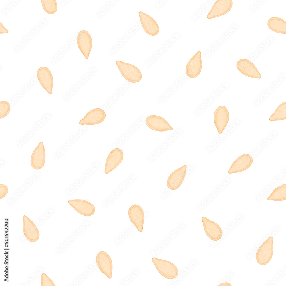 Seamless pattern with tiny pumpkin seeds Seamless pattern with tiny pumpkin seeds