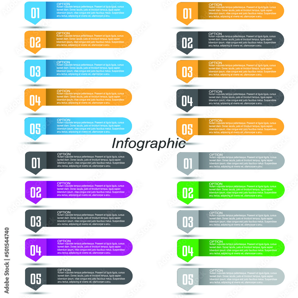 Collection infographic banner design for business design and website template. Collection infographic banner design for business design and website template.