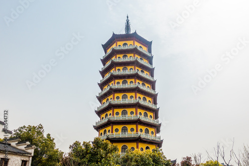 An ancient pagoda in Sanhe Ancient Town, Hefei, China photo