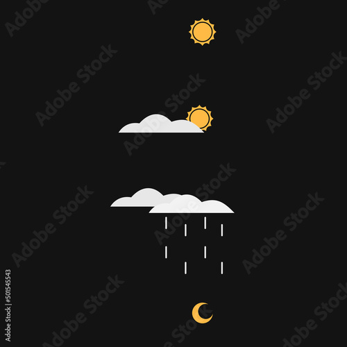 Weather forecast. Weather change, vector illustration