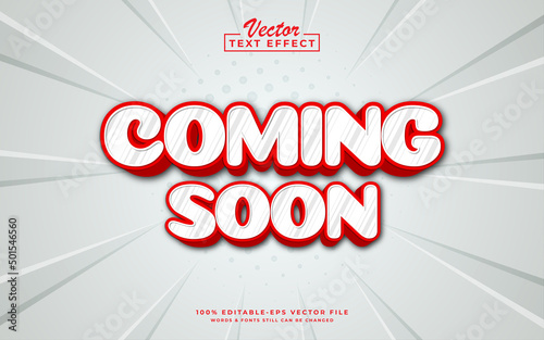 Coming soon sale poster sale banner design template with 3d editable text effect