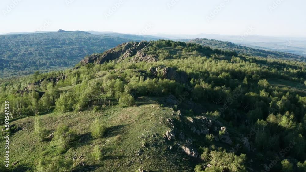 The Southern Urals in spring, the border of Europe and Asia - Irendyk ridge, Mountain of volcanic origin Yanguziai. The Southern Urals in spring, the border of Europe and Asia - Irendyk ridge, Mountain of volcanic origin Yanguziai.