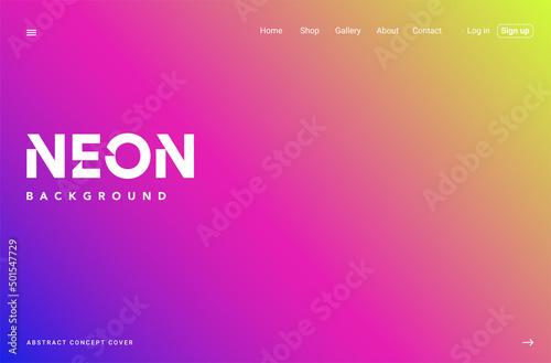 Abstract neon background in purple and yellow gradient. It is suitable for landing pages, websites, banners, posters, events, etc. Vector illustration