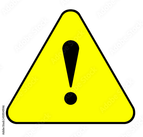 Yellow warning sign for a medium chance of a risk