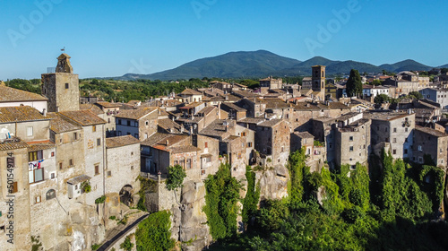 Panoramic view of the old village of Vitorchiano, Viterbo province, Lazio region in central italy. photo