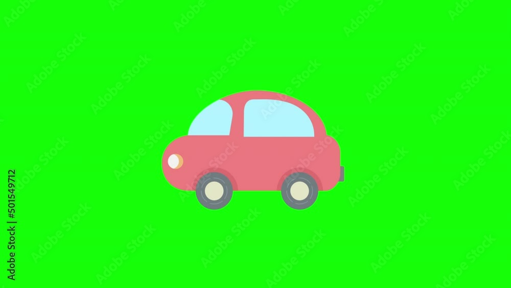 かわいい車が走るアニメーション グリーンバック かわいい車が走るアニメーション グリーンバック