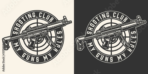 Shooting club monochrome vintage sketch