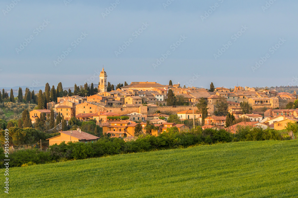 View of San Quirico d'Orcia, an Italian village in Tuscany