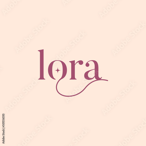 minimalist lora logo design. typhography logo, boho logo, wedding studio logo photo