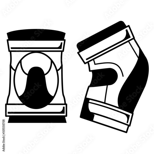 Tactical Knee Pad Elbow Pad Set Concept vector icon design, Shooting sport symbol, extreme sports Sign, skeet shooting and trapshooting stock illustration