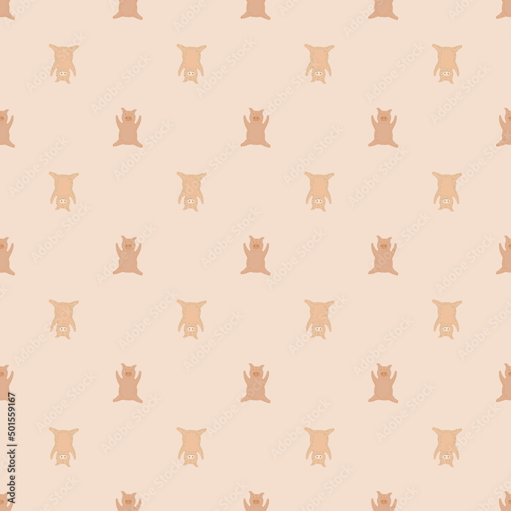 Seamless pattern cute pigs. Background of chubby piggy in doodle style. Seamless pattern cute pigs. Background of chubby piggy in doodle style.