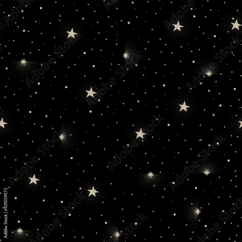 magic pattern with constellations and stars. decorative ornament. seamless pattern for astrology, magic and divination on tarot cards