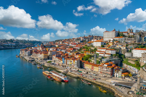 Porto, Portugal - november 9 2022 - View over. the old town and the Duoro river © ivoderooij