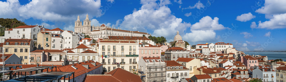 Lisbon, Portugal - november 14 2022 - View over the old part of town