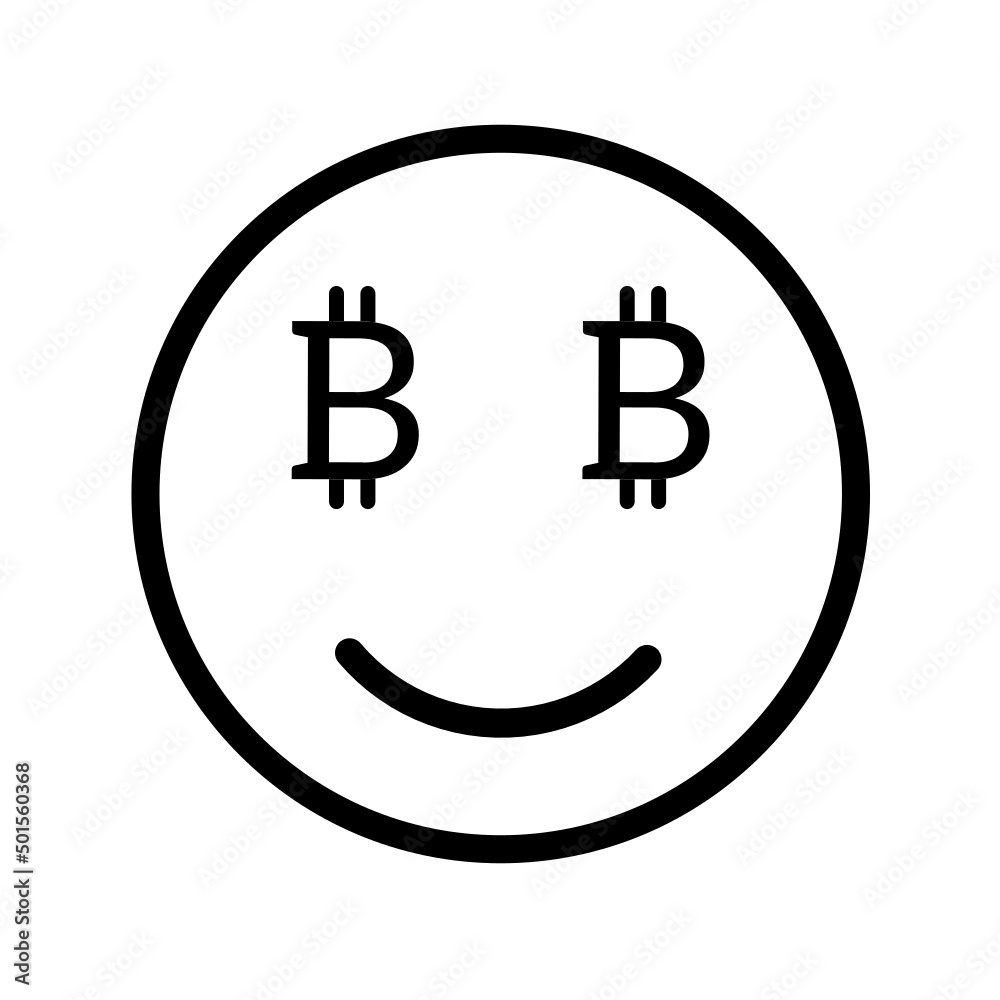 smiley bitcoin emoticon icon vector with simple design smiley bitcoin emoticon icon vector with simple design