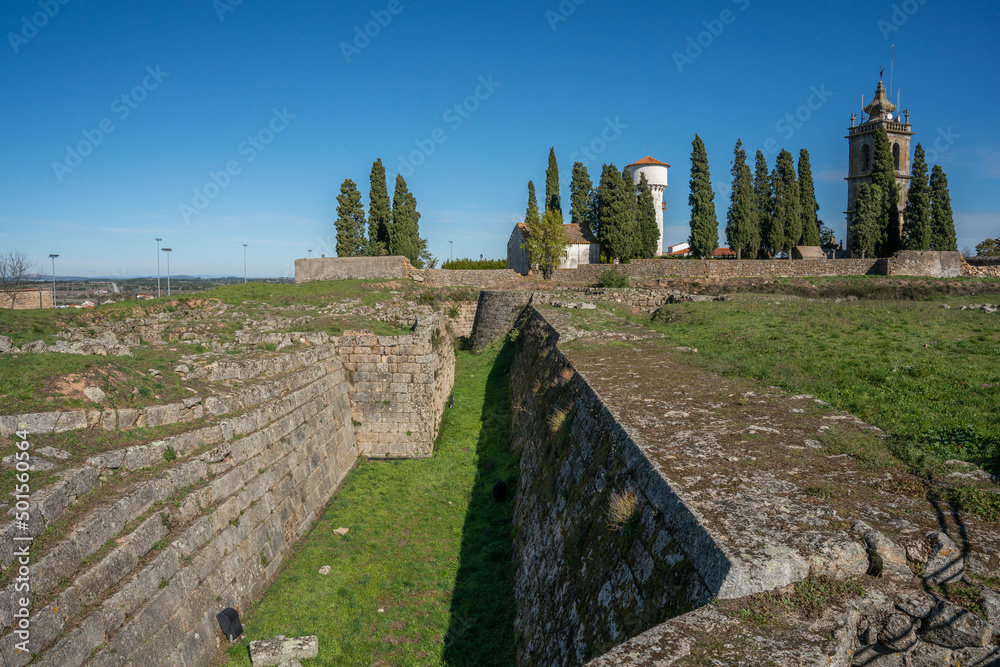 Almeida, Portugal - november 7 2022 - Ruins of Castle in the hsitoris town of Almeida
