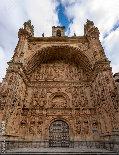Salamanca, Spain - november 6 2022 - Front of the Convento (Monestry) de San Esteban