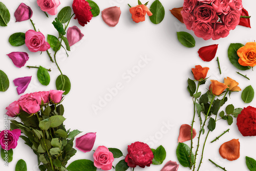 Primavera di fiori e colori con rose e amore