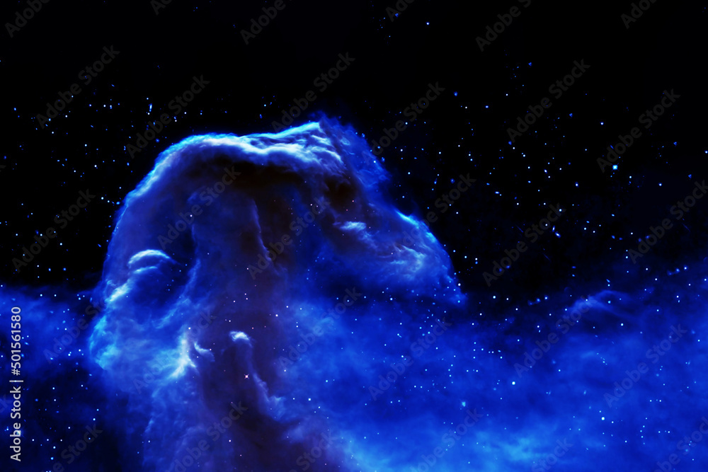 Beautiful blue space nebula. Elements of this image furnished by NASA
