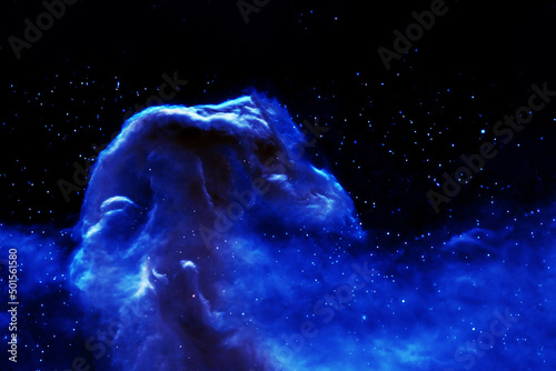 Beautiful blue space nebula. Elements of this image furnished by NASA © Artsiom P