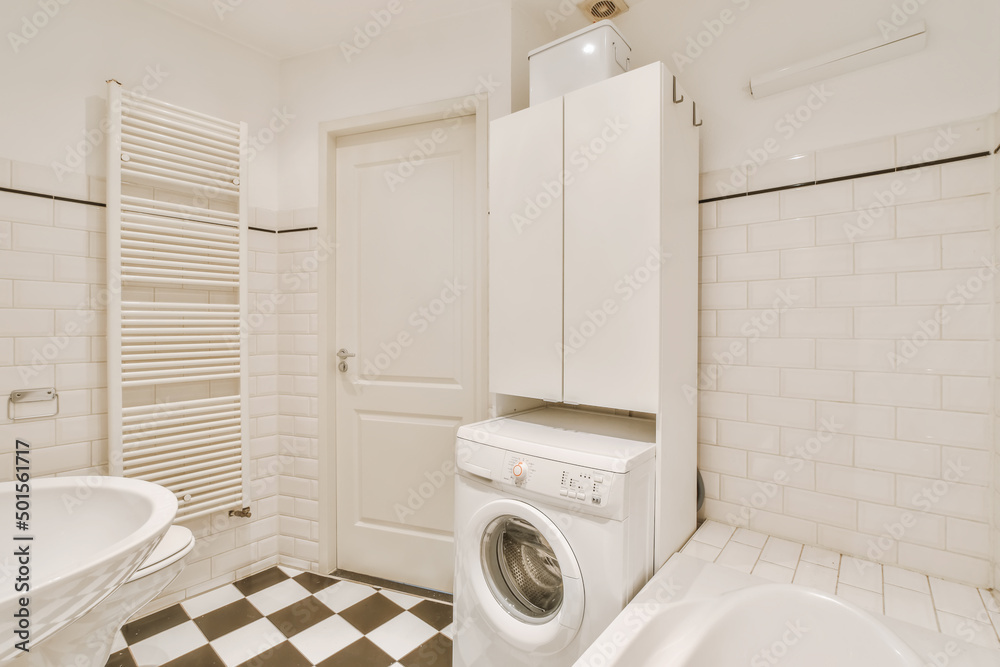 Modern bathroom with washing machine Modern bathroom with washing machine