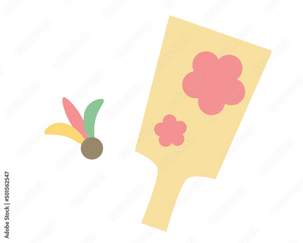 年賀状イラスト素材 羽子板 羽根突き Stock Vector Adobe Stock
