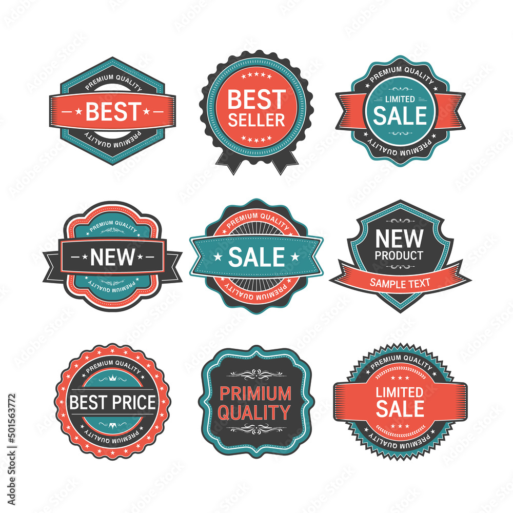 Set of premium quality labels. Modern vector illustration labels for shopping
