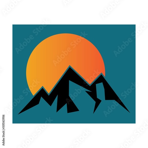 Mountain icon logo design vector