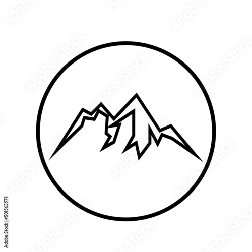 Mountain icon logo design vector