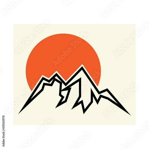 Mountain icon logo design vector