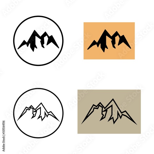 Mountain icon logo design vector
