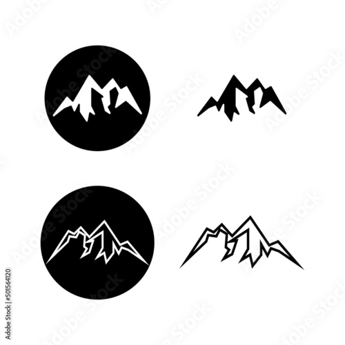 Mountain icon logo design vector