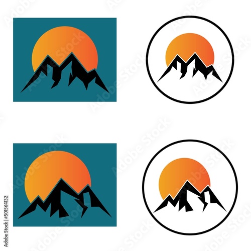 Mountain icon logo design vector