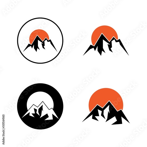 Mountain icon logo design vector