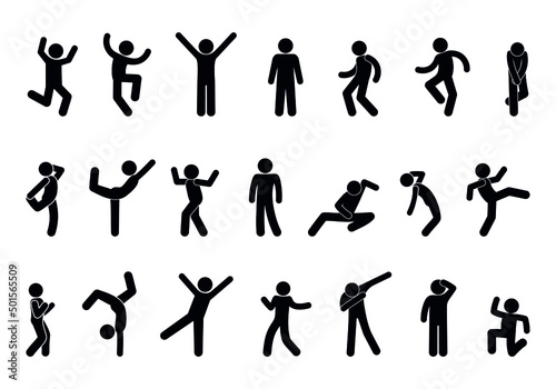 stick figure illustration people, vector dancing man photo