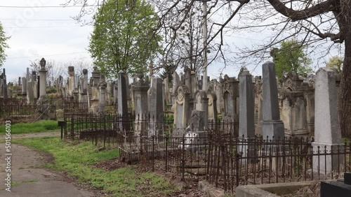 tombstones of the old jewish semetery photo