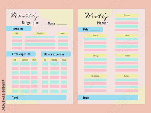 budget planner for week and day