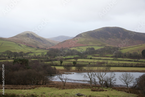 Views of Loweswater Lake in The Lake District in Allerdale, Cumbria in the UK