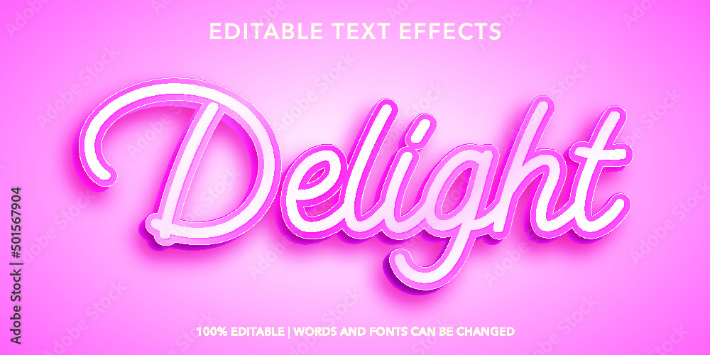 delight editable text effect