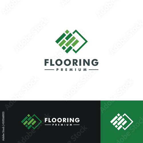 Flooring logo parquet vector illustration design