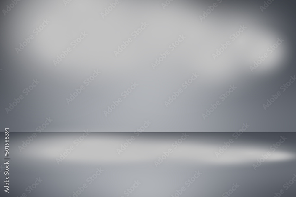 soft gray studio room background, grey floor backdrop with spotlight. soft gray studio room background, grey floor backdrop with spotlight.