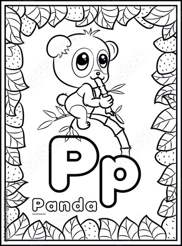 coloring page, alphabet english for kids